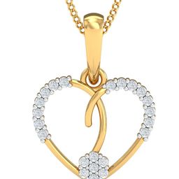 KUBERBOX  Aleeza Heart 18KT Gold Diamond Studded Pendant-0.99gm-picture-41