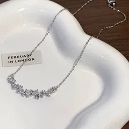 MYKI Silver-Plated CZ-Studded Pendant With Chain image 1