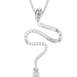 KUBERBOX Sleek Serpent 18KT White Gold Diamond-Studded Pendant - 0.81 gm-picture-17
