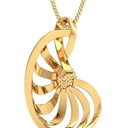 KUBERBOX Coco Winding 18KT Gold Diamond-Studded Pendant-2.31 gm-picture-16