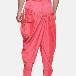 Sethukrishna Men Pink Solid Dhoti Pant image 3