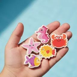 khusha creations Set of 10 Ocean Theme Erasers for Kids | Sea Animal School Erasers Non-Toxic Eraser image 2