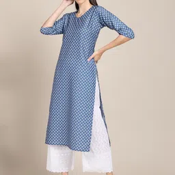7threads KALINI Set of 2 Women Printed Block Print Handloom Crepe Straight Kurta image 4
