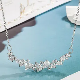 MYKI Silver-Plated CZ-Studded Pendant With Chain image 4