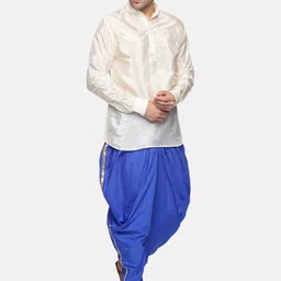 Sethukrishna Men Blue Solid Dhoti Pant image 4