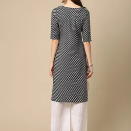 7threads KALINI Women Pack Of 2 Black & White Ethnic Motifs Printed Crepe Kurta image 5