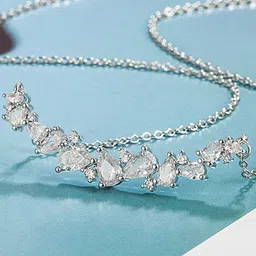 MYKI Silver-Plated CZ-Studded Pendant With Chain image 5