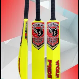 Wild Red Sticker Black Grip Lemon Plastic Cricket Bat PVC/Plastic Cricket Bat For 15+ Yrs-image-81