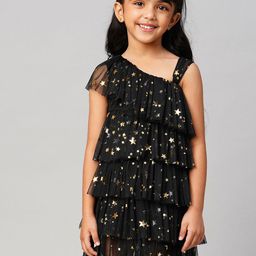 LIL DRAMA Girls Conversational Embellished Tiered Dress-picture-32