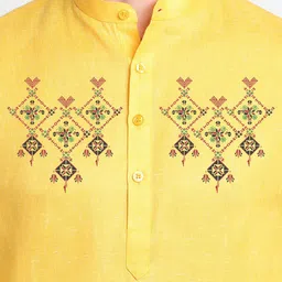 DEVOILER Ethnic Motifs Printed Band Collar Straight Kurta image 3