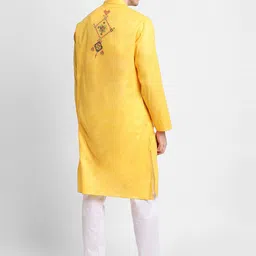 DEVOILER Ethnic Motifs Printed Band Collar Straight Kurta image 5