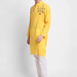 DEVOILER Ethnic Motifs Printed Band Collar Straight Kurta image 4