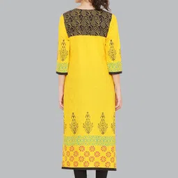 DEGE Women Yellow Ethnic Motifs Printed Kurta image 5
