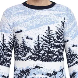 Muskan Knitwear Men's Sweaters for Winter Wear (in, Alpha, M, Regular, M, SKU Blue) image 3