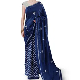 JAIPURI PRINT Floral Pure Cotton Block Print Saree-picture-20
