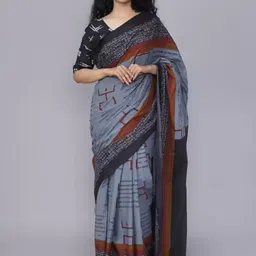 KIAARON Typography Printed Pure Cotton Saree-picture-18