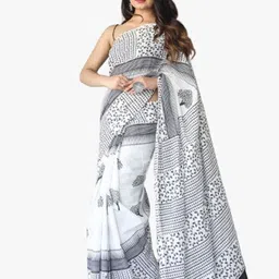 clothonus Ethnic Motifs Printed Pure Cotton Ikat Saree image 1