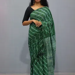 JAIPURI BLOCK PRINT Tie and Dye Pure Cotton Block Print Saree-picture-33