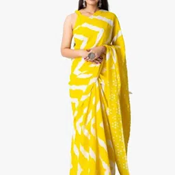 JALTHER Striped Pure Cotton Block Print Saree-picture-10