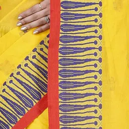 PuJoy Geometric Woven Design Pure Cotton Simar Bengali Taant Saree image 5