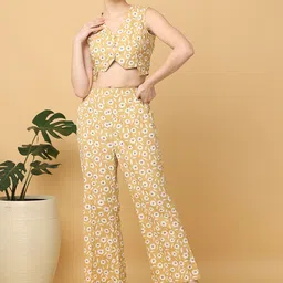 KALINI Floral Printed V-Neck Top With Trousers Co-Ords-picture-12