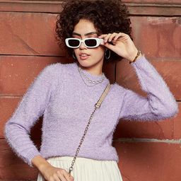 SASSAFRAS Purple Self Dsesign High Neck Pullover-picture-29