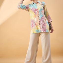 all about you Shirt Collar Printed Long Sleeves Top-picture-7