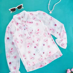 Pantaloons Junior Floral Printed Top with a Camisole image 1