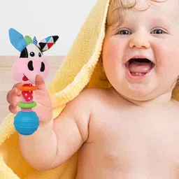 Baby Moo Kids Pink Cow Handheld Rattle-image-89