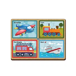 Mini Leaves Kids 4 Pieecs Chunky Vehicle Puzzle Development Toys image 3