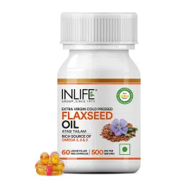 INLIFE Flaxseed Oil Veg Omega 3 6 9 Supplement, Extra Virgin Cold Pressed 500 mg - 60 Veg Capsules-image-9