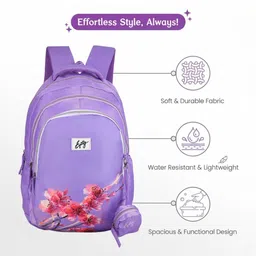 emilly Large 36 L Laptop Backpack Tulip School Bag 36L Lavender in Color School Bag image 2