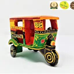 a and a kreative The Indian Autorickshaw for Car/Home Decor - Wooden-Handmade-Non Toxic Colors-picture-11