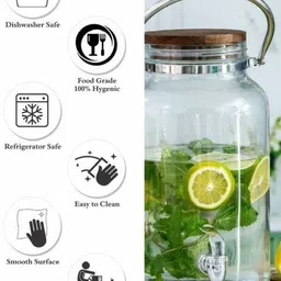 smilery 6 Litre Glass Juice Dispenser - Water Pitcher for Detox Water - Mason Jar Bottom Loading Water Dispenser image 3