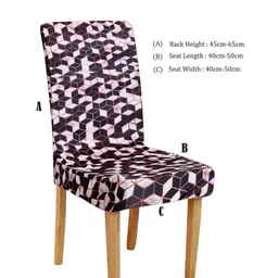 Alina decor Black & White Geometric Printed  Set of 6 Printed Chair Covers image 3