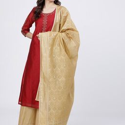 Vishudh Khaki & Golden Printed Dupatta-picture-23