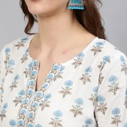 Nayo Off White & Blue Printed Tunic image 4