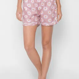 FashionRack Women Purple & Pink Set of 2 Printed Lounge Shorts image 2