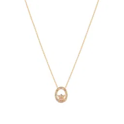 DressBerry Gold Plated Stones Studded King Taj Shape Pendant & Chain image 3