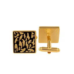 PELUCHE Gold-Toned & Black Leopard Style Cufflink image 3
