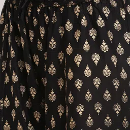 GRACIT Women Green & Black Set Of 2 Printed Flared Knitted Palazzos image 2