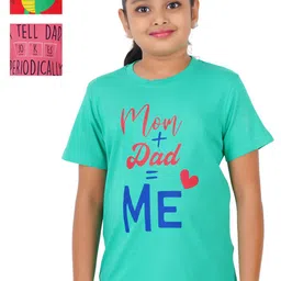 PRIDE APPAREL Girls Red & Turquoise Blue Typography 3 Printed Running T-shirt-picture-17