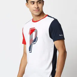 Pepe Jeans Men White Typography Color Blocked Slim Fit T-shirt image 5