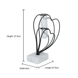 maison modern Maison Black & White Metal Heart Test Tube Bud Vase Planter image 3