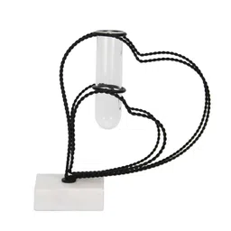 maison modern Maison Black & White Metal Heart Test Tube Bud Vase Planter image 2