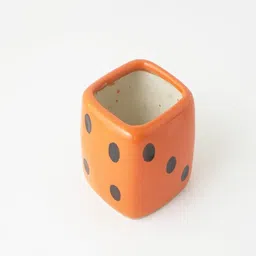 The Decor Mart Red & Black Printed Ceramic Dice Planter image 5