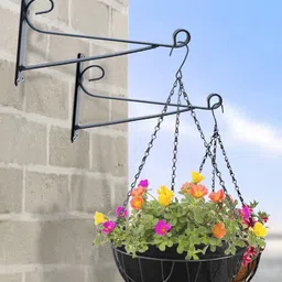 TRUSTBASKET Black Pack of 10 Clout Wall Bracket for Hanging Planter image 1
