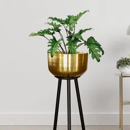 TRUSTBASKET Gold-Toned Marcel Planter With Stand-picture-28