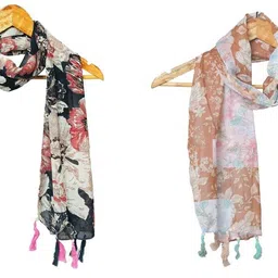 mss fashion Printed Chiffon Women Multicolor Stole, Scarf, Fancy Scarf-picture-13