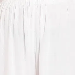 rangkriti Women Flared White Viscose Rayon Trousers image 4